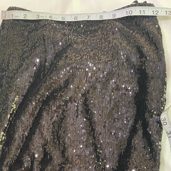 Sherri Hill Black Full-Sequin Strapless Prom Homecoming Formal Dress w/ Train 0 - Picture 10 of 11